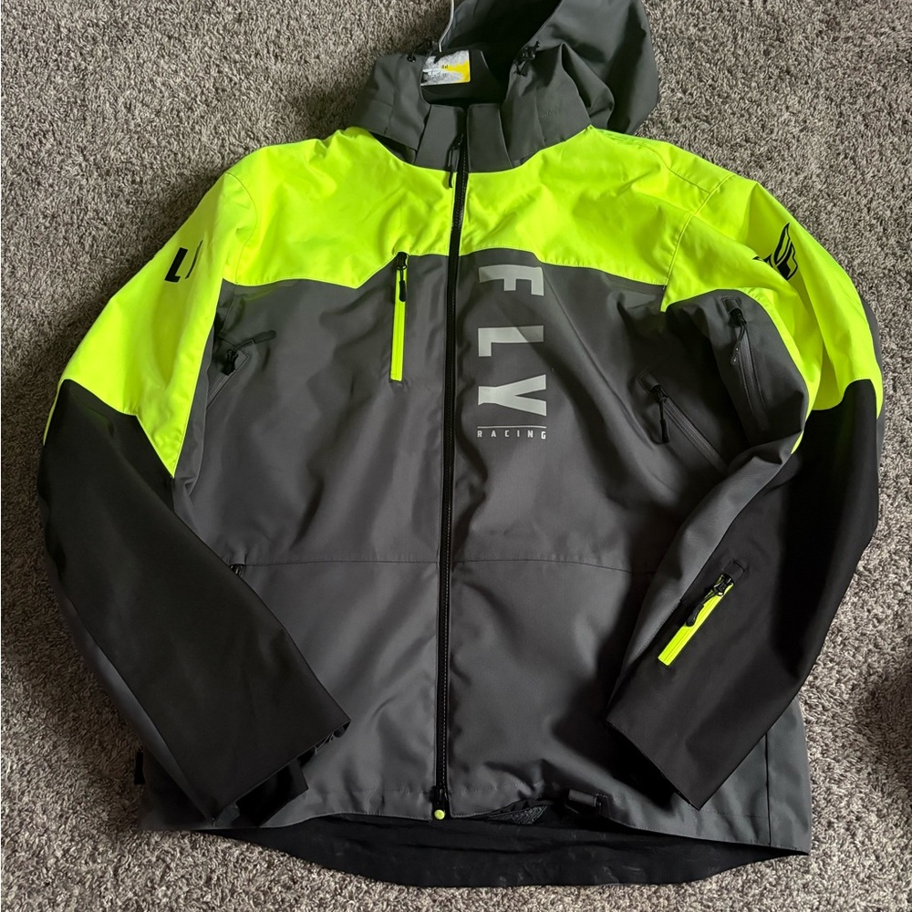 FLY Racing Men's Performance Jacket - Neon Yellow and Gray